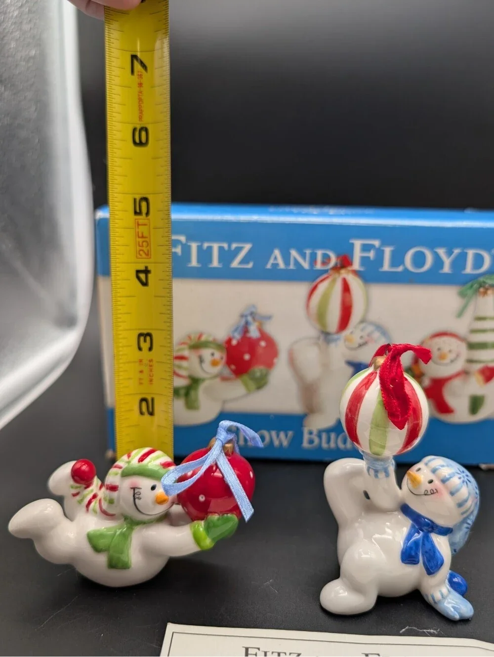 Fitz and Floyd Snow Buddies Tumblers Full Set of 3 Snowmen Christmas Winter